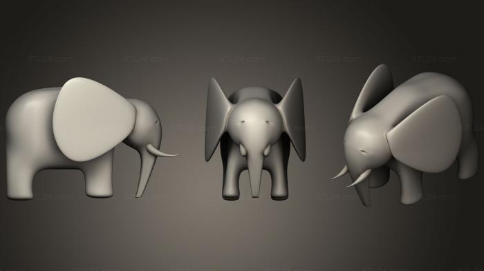 Статуэтки животных (Слон, STKJ_1702) 3D модель для ЧПУ станка